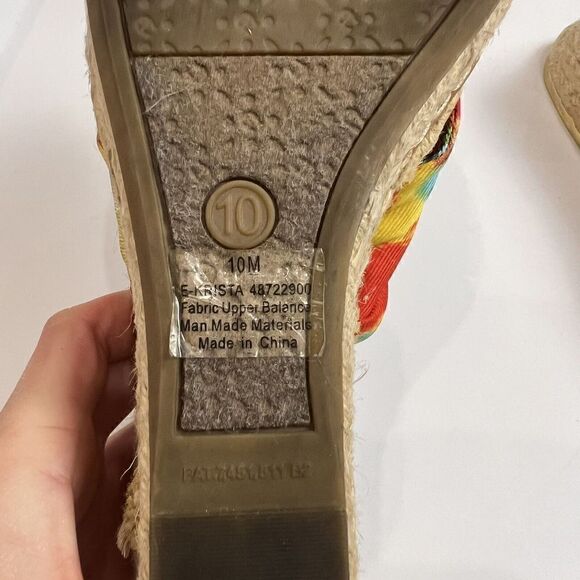 Etienne Aigner Womens 10 Multicolored Espadrilles Wedge Fabric Sandals Open Toe - Picture 6 of 6